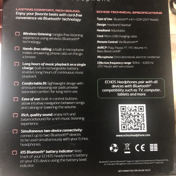 ECHOS ROSE GOLD WIRELESS HEADPHONES - Picture 4 of 6